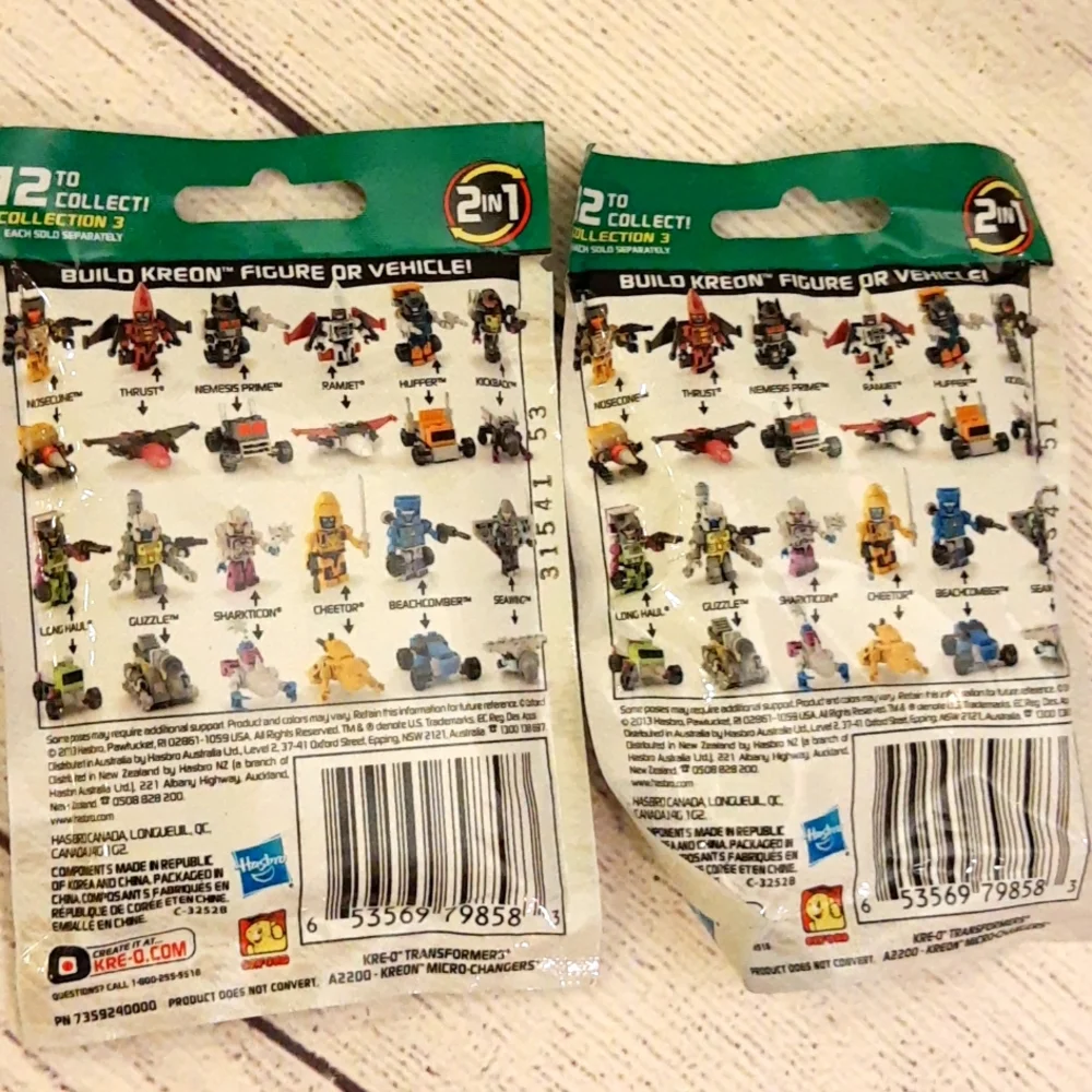Authentic Hasbro KRE-O TRANSFORMERS Micro Changers Combiners 2013, 3 Packs